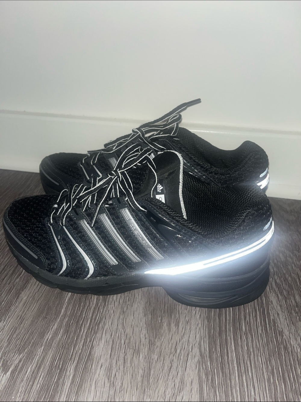 adidas Men's Black and White Running Sneakers
